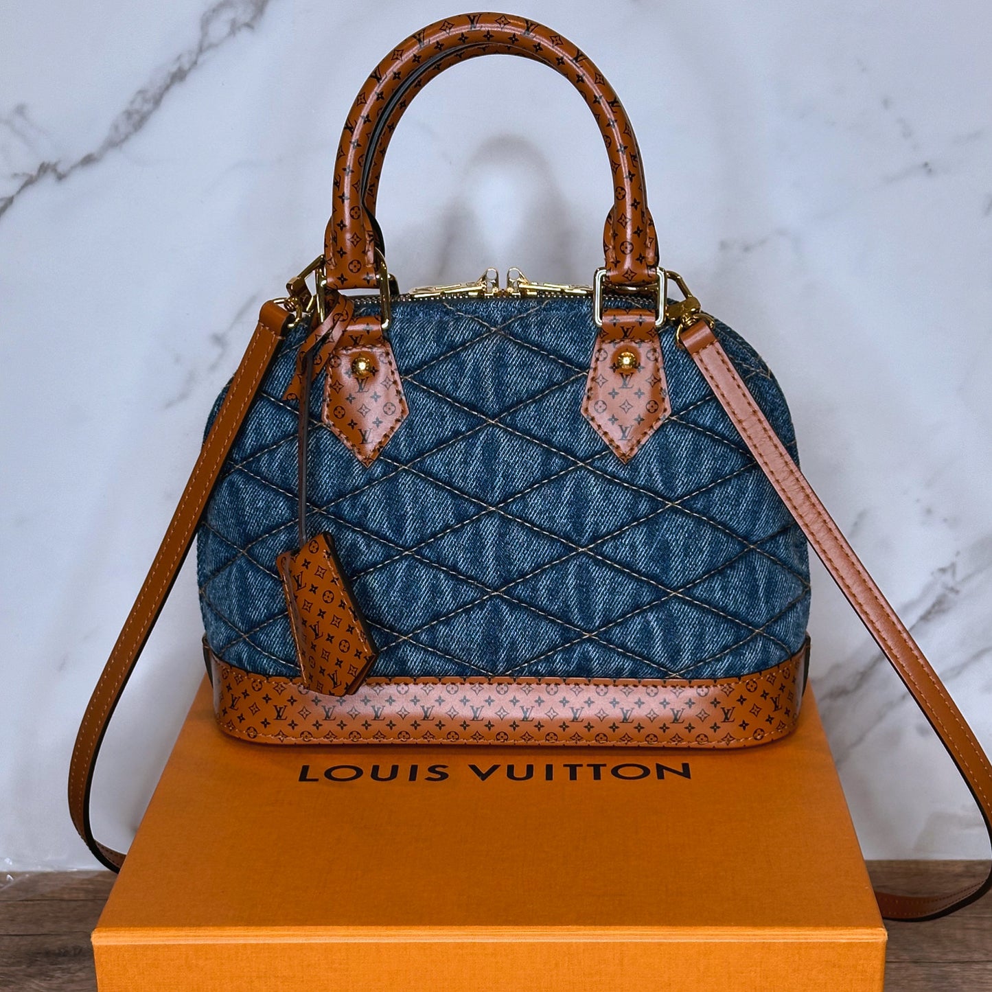 Pre-Owned Louis Vuitton Denim Alma BB Ltd. Ed.