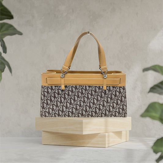 Pre-Owned Dior Trotter Denim Motif Handbag