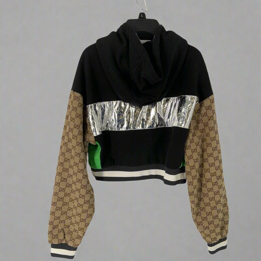 Pre-Owned Gucci GG Supreme Cropped Hoodie