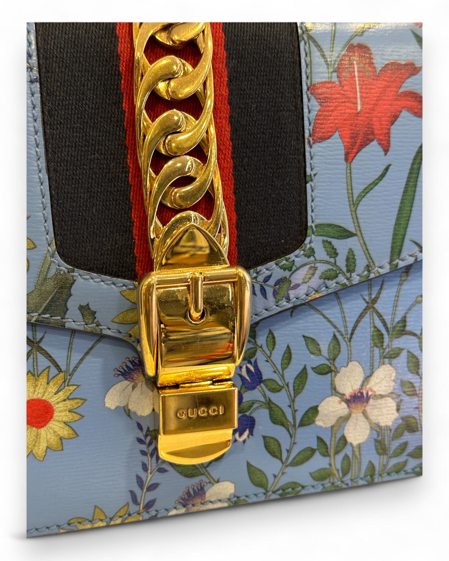 Pre-Owned Gucci Sylvie Flora Calfskin Shoulder Bag Ltd. Ed.