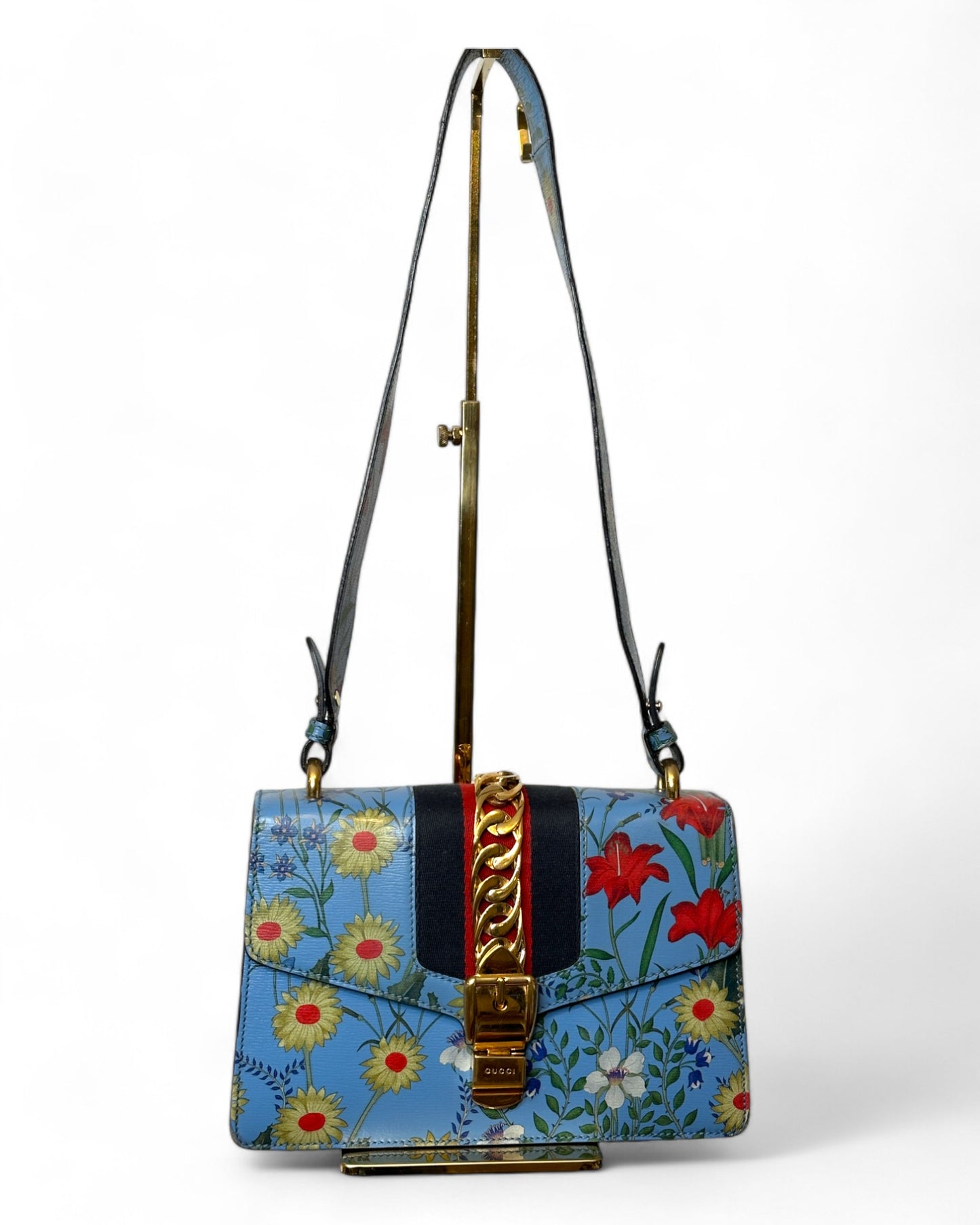 Pre-Owned Gucci Sylvie Flora Calfskin Shoulder Bag Ltd. Ed.