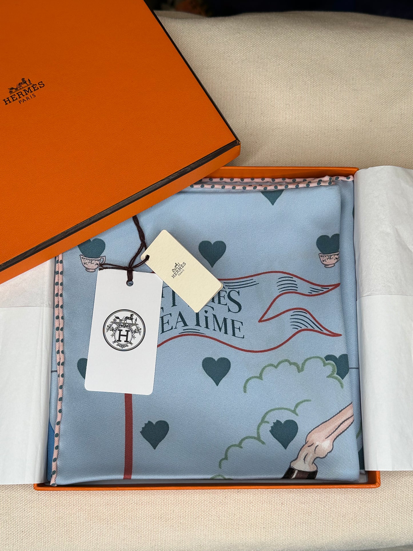 Hermés Celeste Tea Time 70cm Scarf