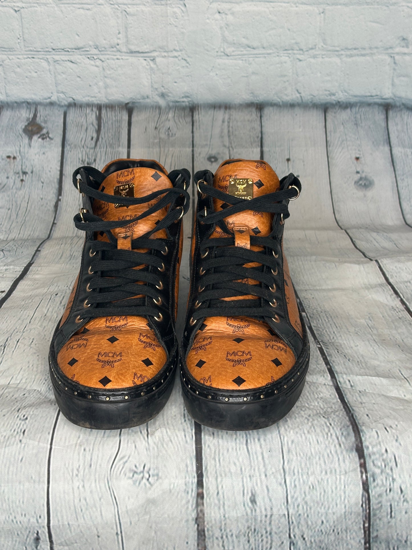 Pre-Owned MCM Visteos High Top Sneakers Unisex